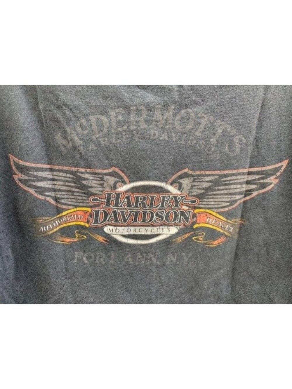Harley-Davidson Mens Graphic Tee Large Black Distressed Style Front & Back Logos - Picture 3 of 5